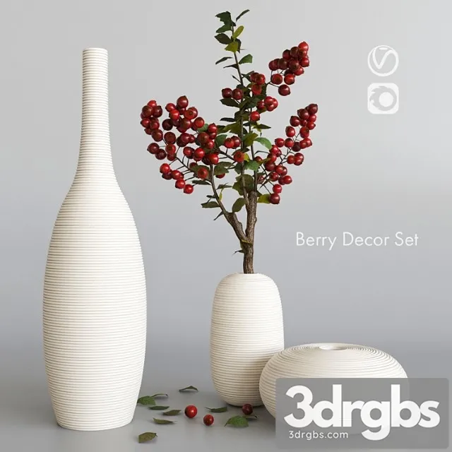 Decorative set with berries 3D Model Download