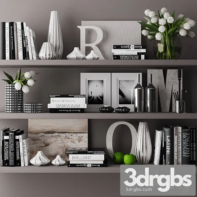 Decorative set with books 03 Free Download