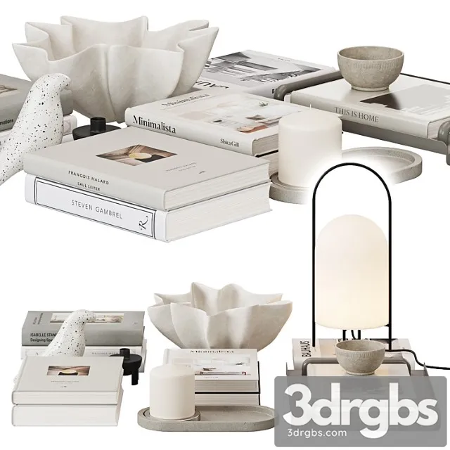 Decorative set with books 2 3D Model Download