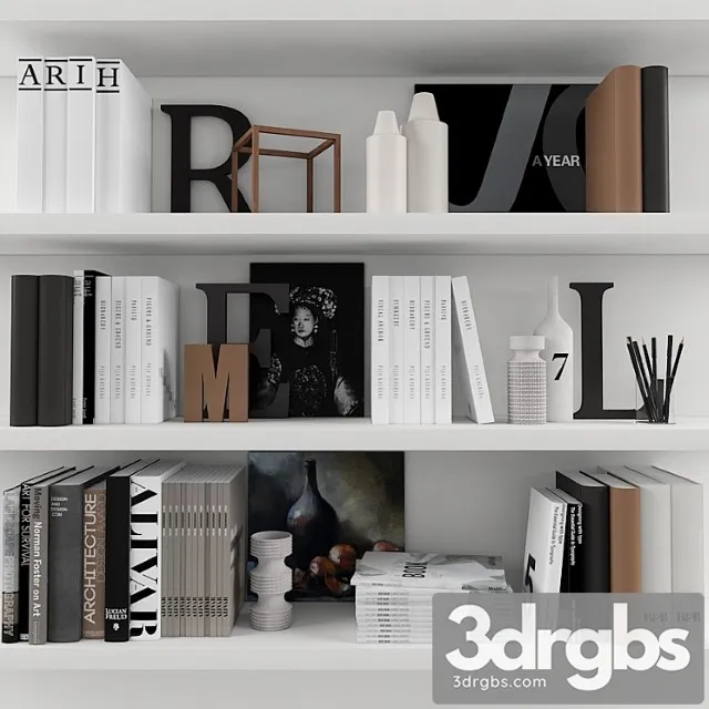 Decorative Set With Books 3D Model Download