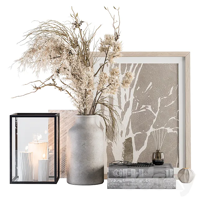 Decorative Set with Bouquet - Set 62 3DModel