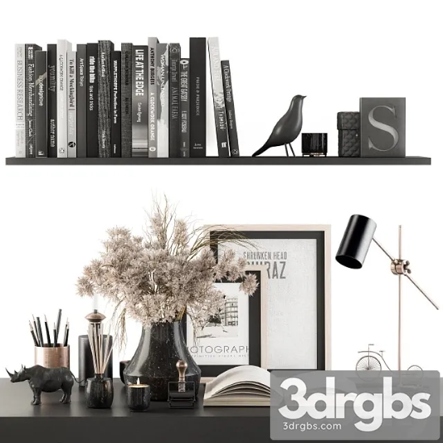 Decorative set with bouquet – set 63 3D Model Download