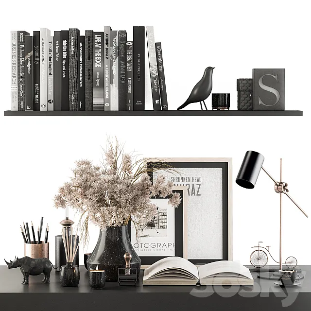 Decorative Set with Bouquet - Set 63 3D Model