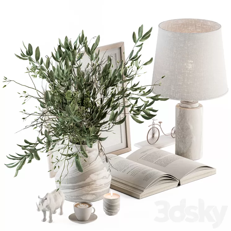 Decorative Set with Bouquet – Set 71 3D Model Free Download