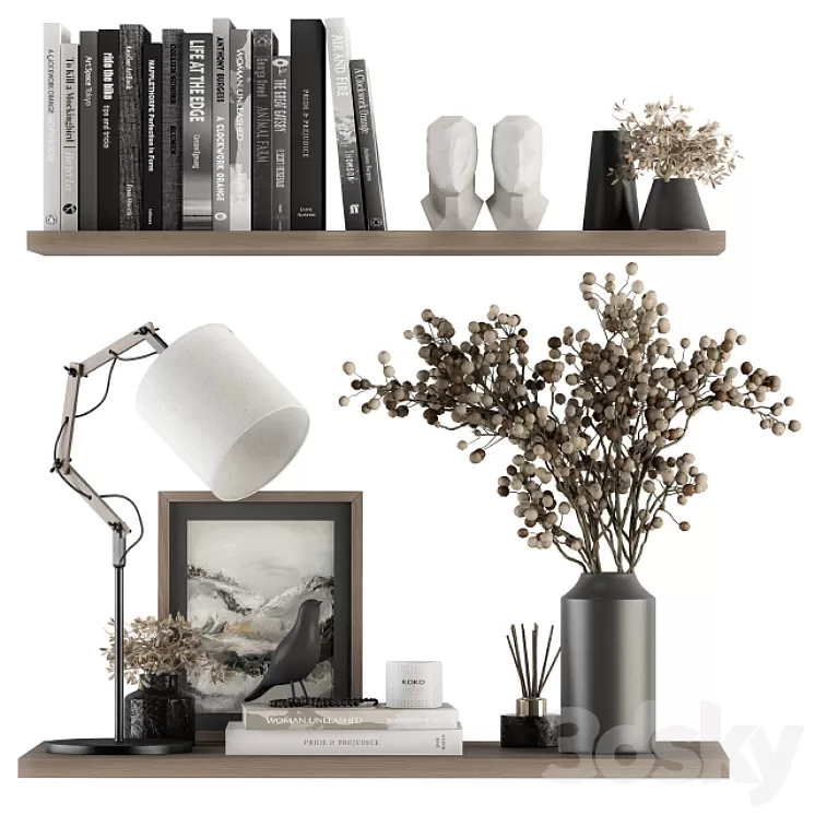 Decorative Set with Bouquet - Set 72 3D Model Free