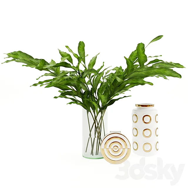 Decorative set with branches 3D Model