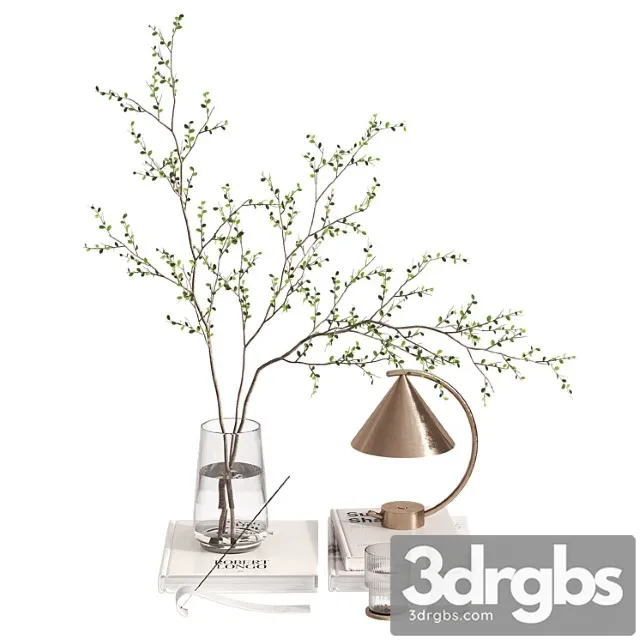 Decorative Set With Branches And Meridian Lamp 3D Model Free
