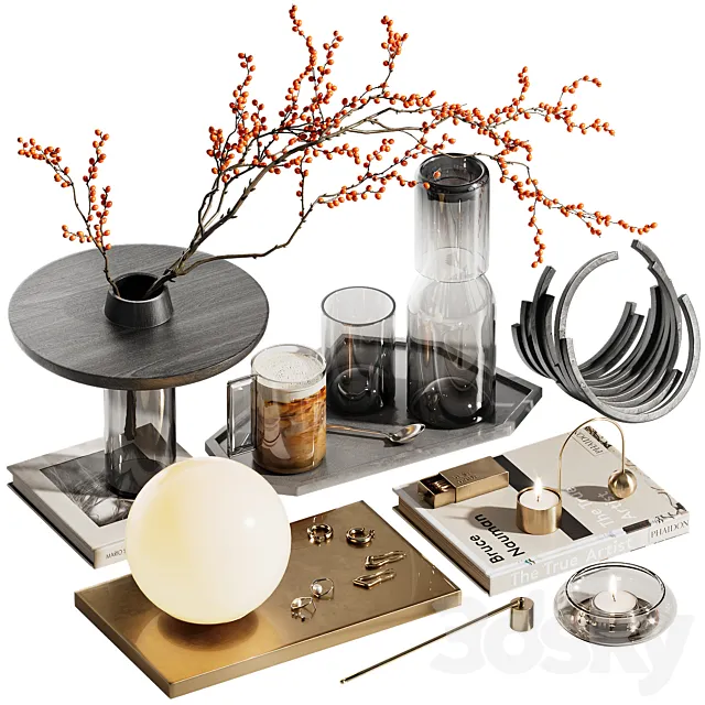 Decorative set with branches ch7 3D Model