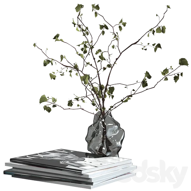 Decorative set with candles 3D Model