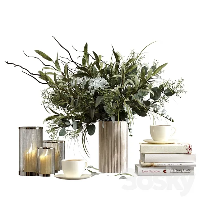 Decorative set with candles and coffee Free Download