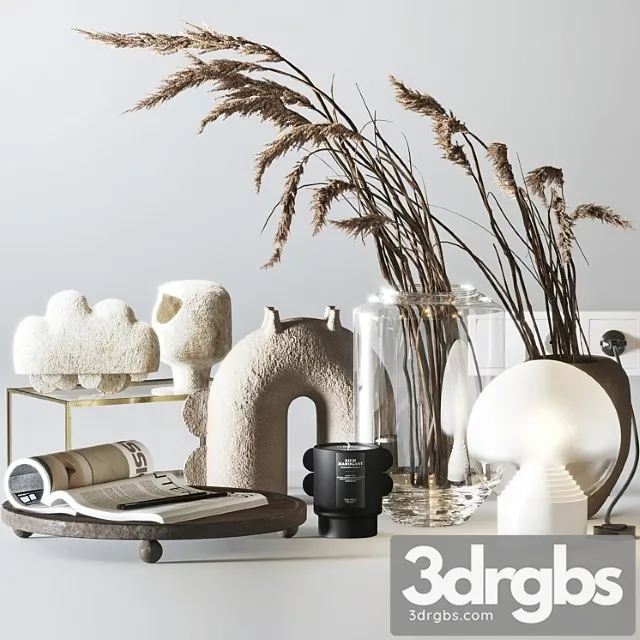 Decorative set with ceramic and phragmites 10
