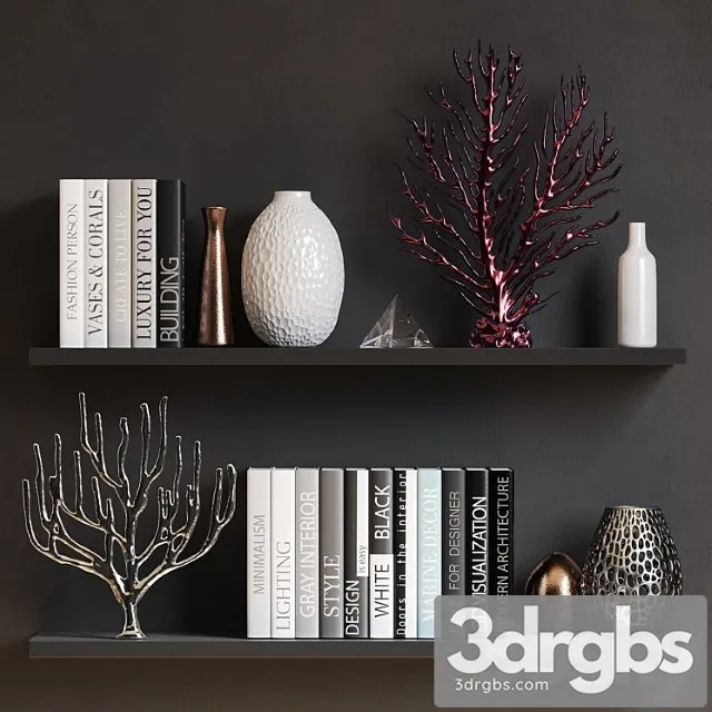 Decorative set with coral 3D Model Free