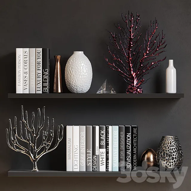 Decorative set with coral 3D Model