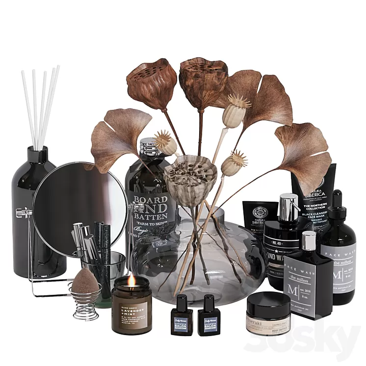 Decorative set with cosmetics 3D Model