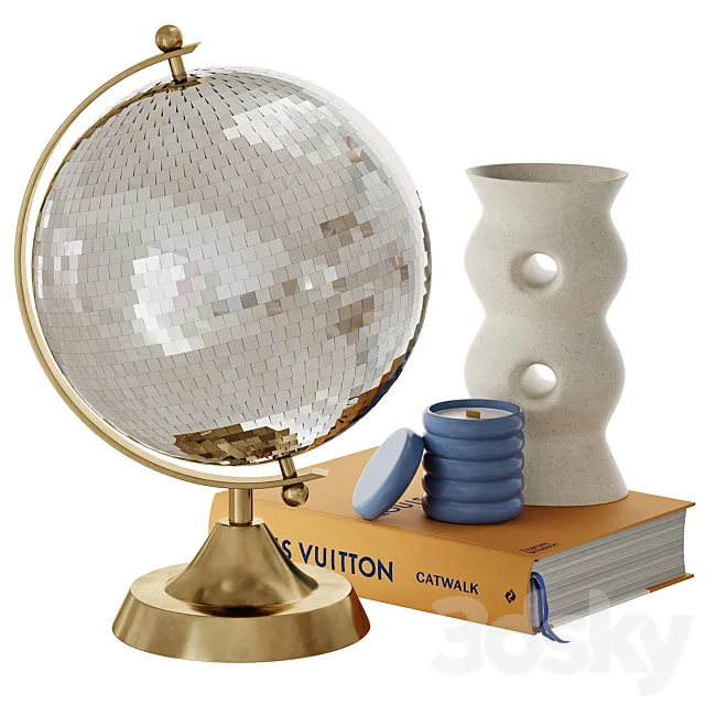 Decorative set with disco globe 3D Model