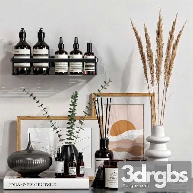 Decorative Set With Dried Flowers 05 3D Model Free