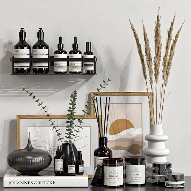 Decorative set with dried flowers 05 3DModel