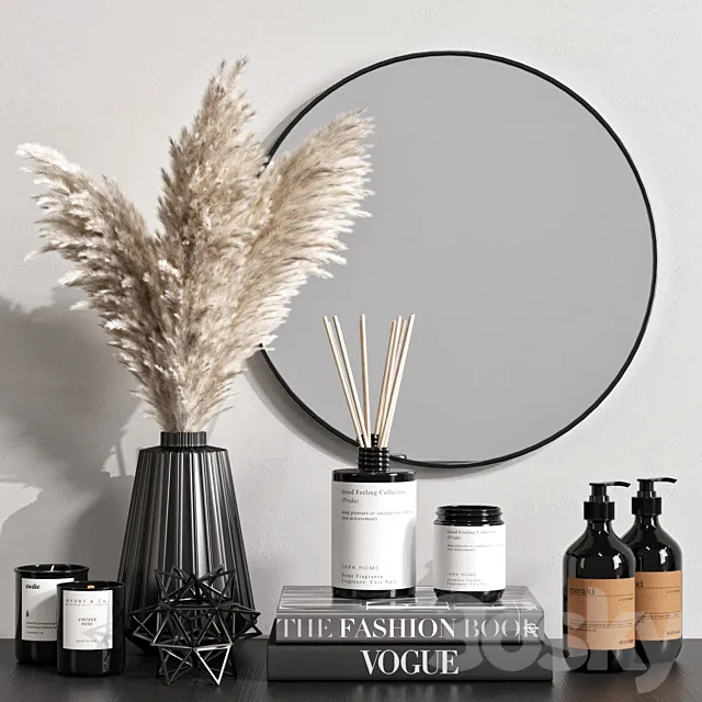 Decorative set with dried flowers 07 3DModel