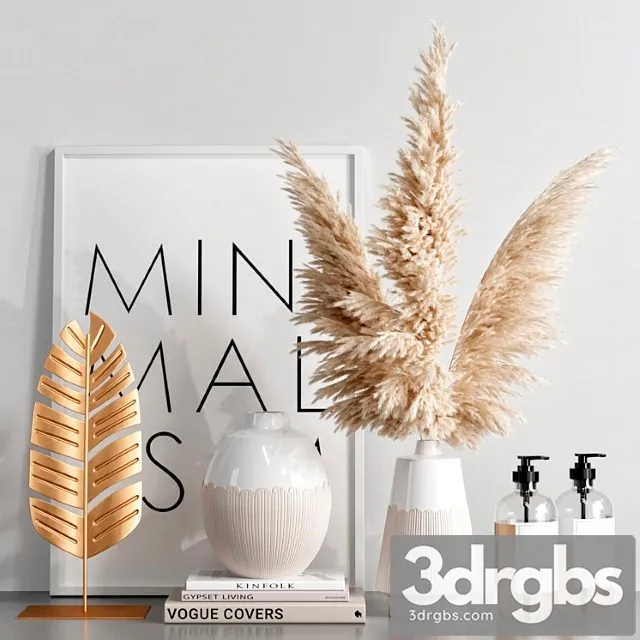 Decorative set with dried flowers 2 3D Model Download