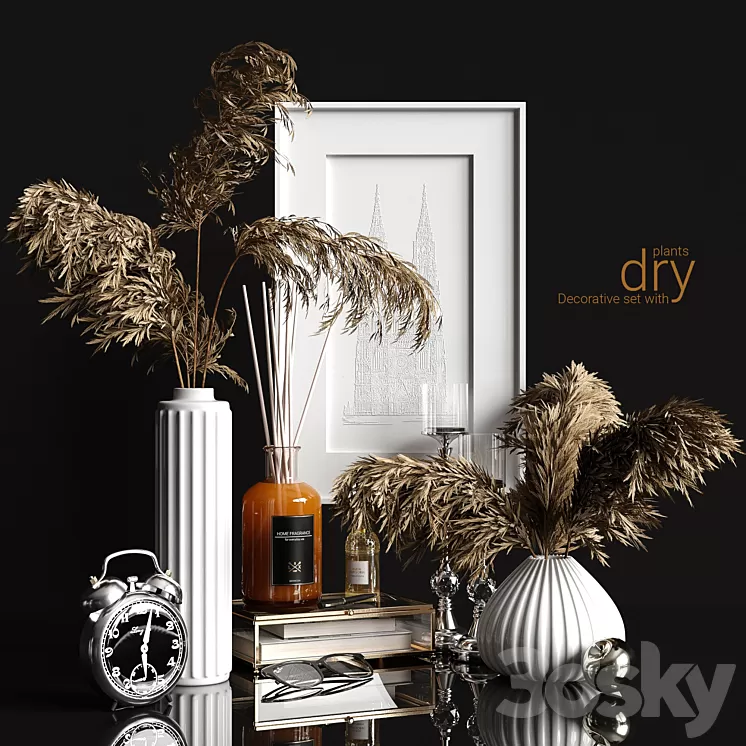 Decorative set with dry plants 2