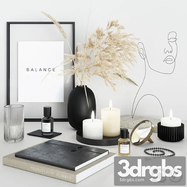Decorative Set With Face Sculpture Free Download
