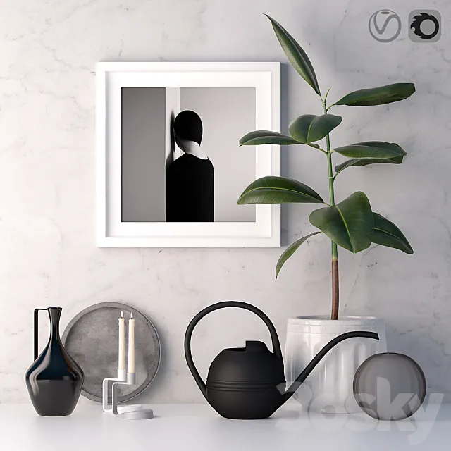Decorative set with ficus Free Download