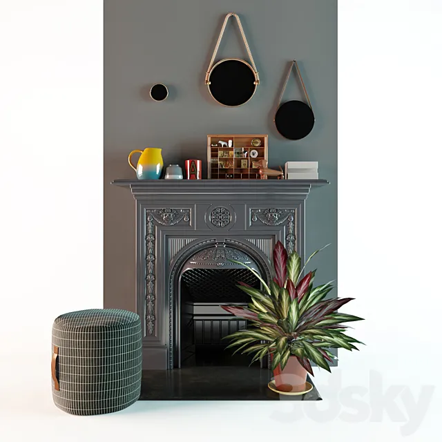 Decorative set with fireplace 3DModel
