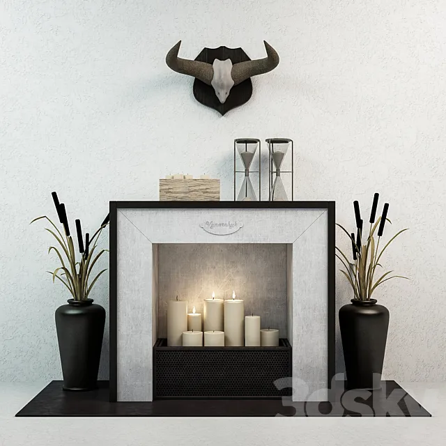 Decorative set with fireplace 3DModel