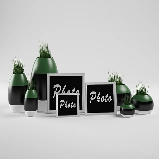 decorative set with grass 3DModel
