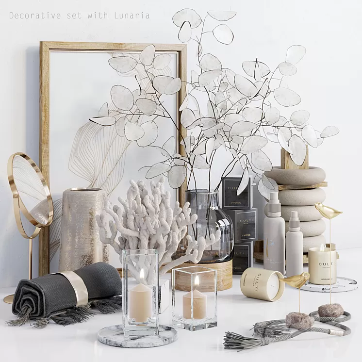 Decorative set with Lunaria 3D Model