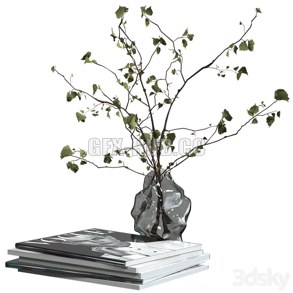 Decorative set with magazines 3D Model