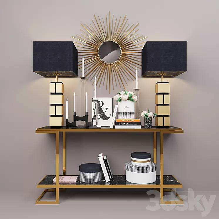 Decorative set with objects Eichholtz factory 3D Model