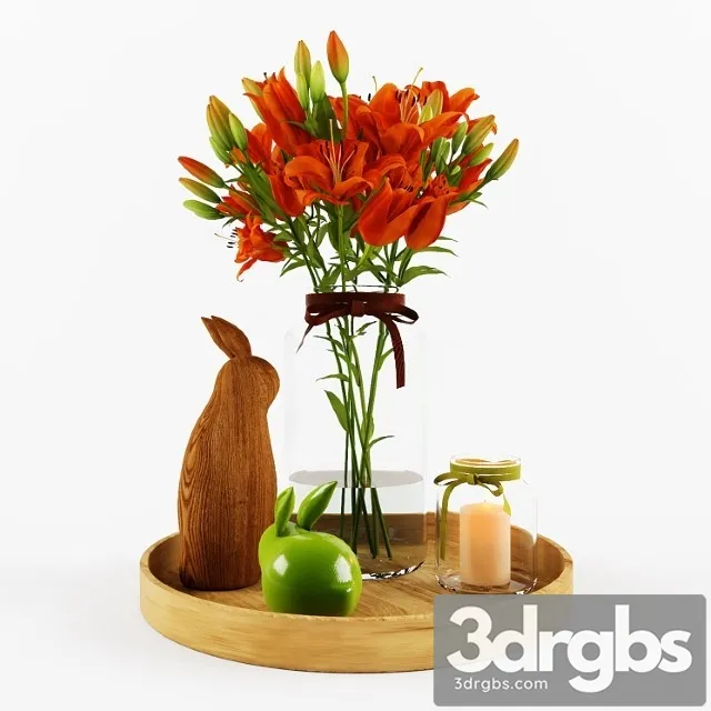 Decorative Set With Orange Lilies Free Download