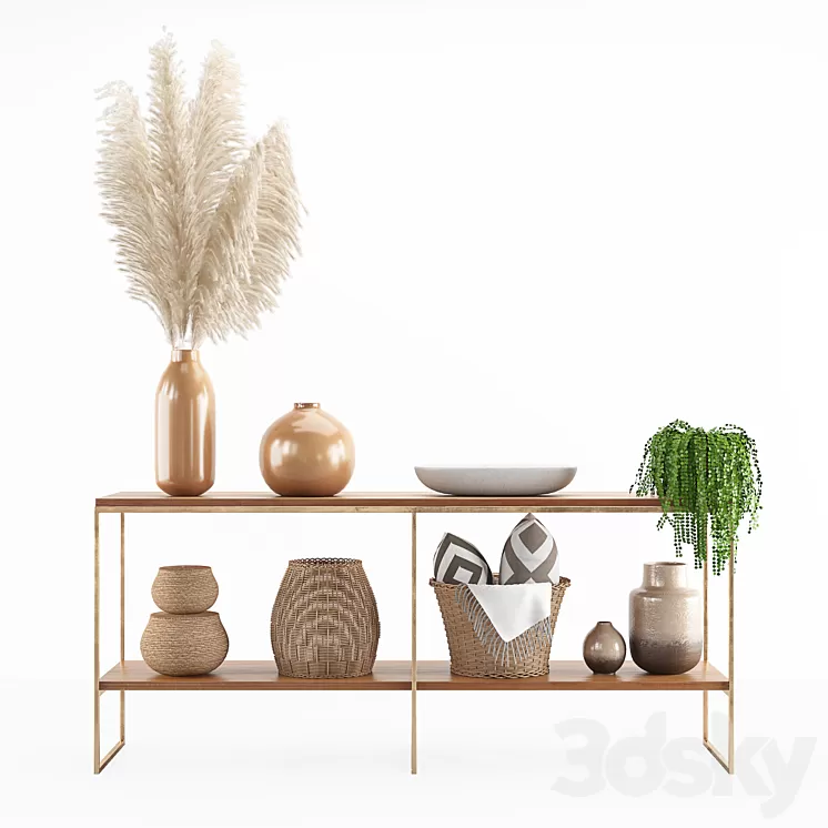 decorative set with pampas 3D Model