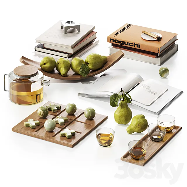 Decorative set with pearls and books Free Download