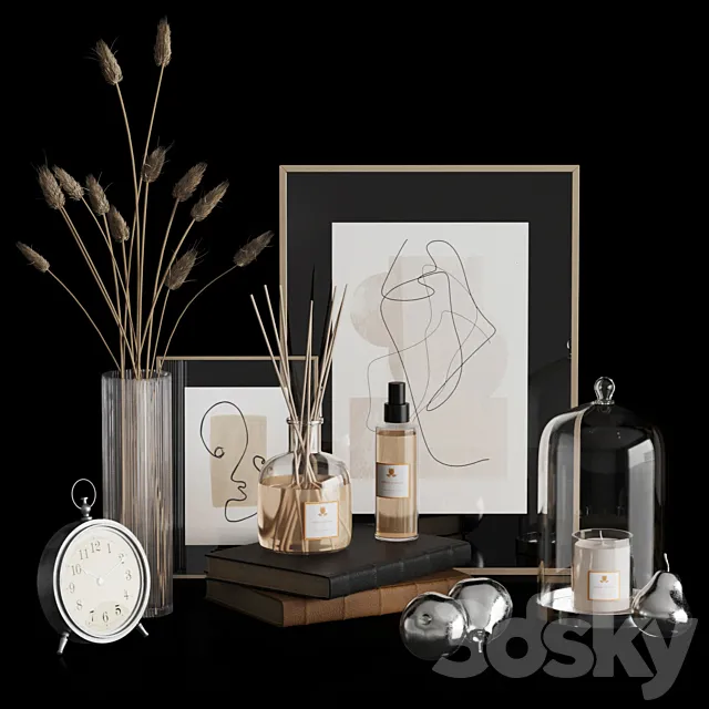 Decorative Set with pears 3D Model