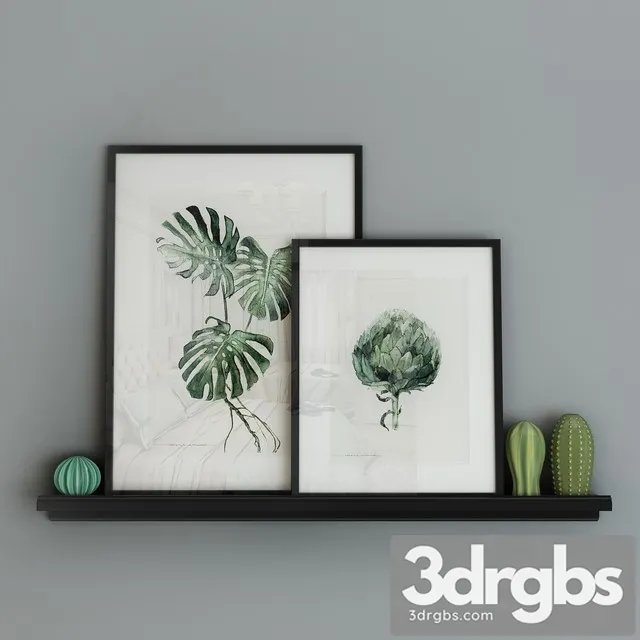 Decorative Set with Pictures 3D Model Free