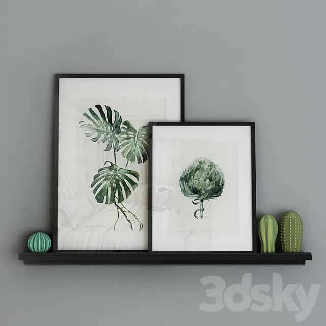 Decorative set with pictures 3DModel