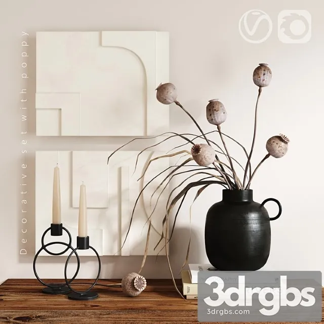 Decorative Set With Poppy Free Download