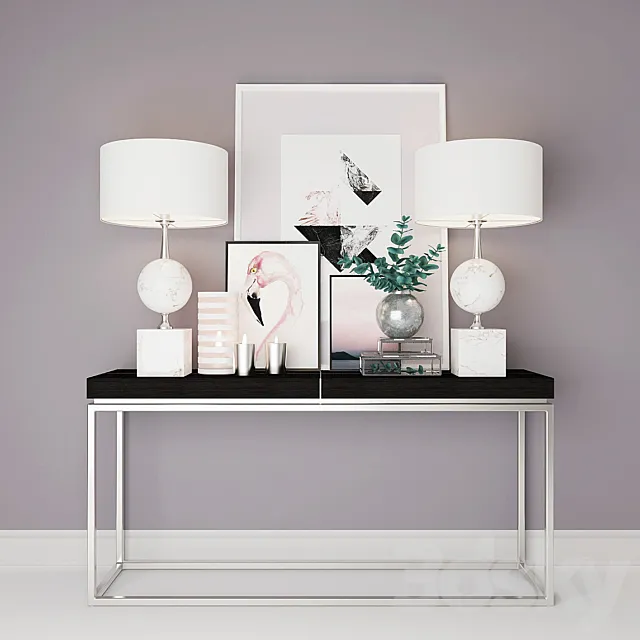 Decorative set with posters 3DModel