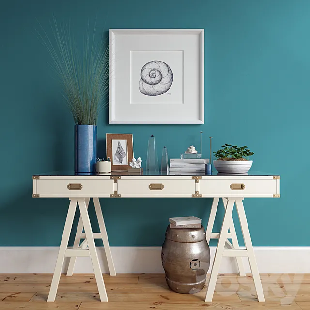 Decorative set with shells 3D Model