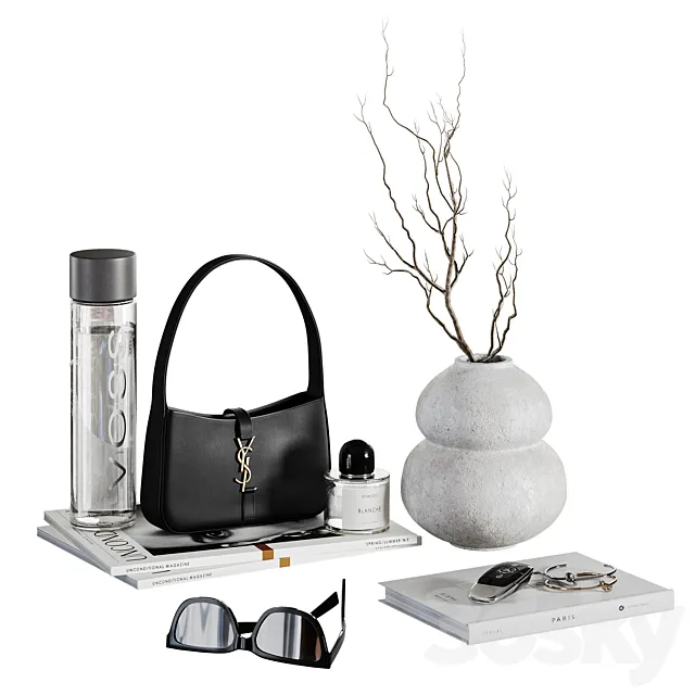 Decorative set with small bag 3D Model
