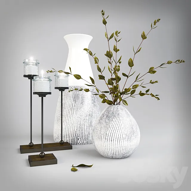 Decorative set with sprigs 3DModel