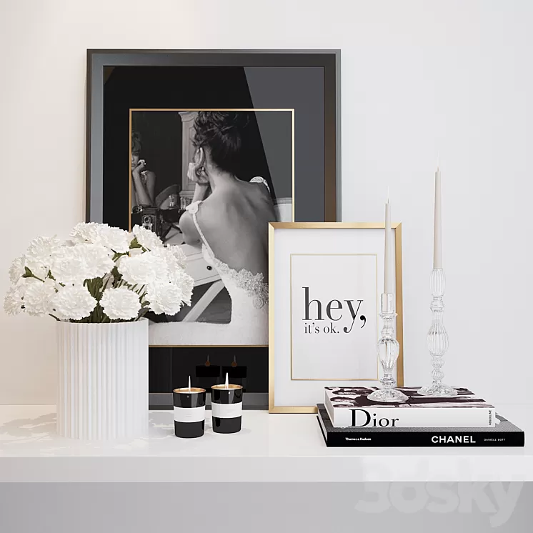 Decorative set with the console 3D Model