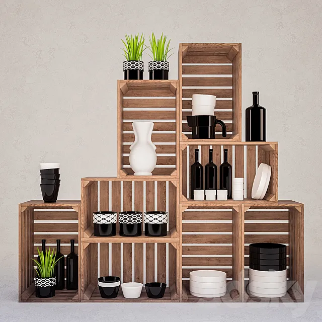 Decorative set with utensils 3D Model