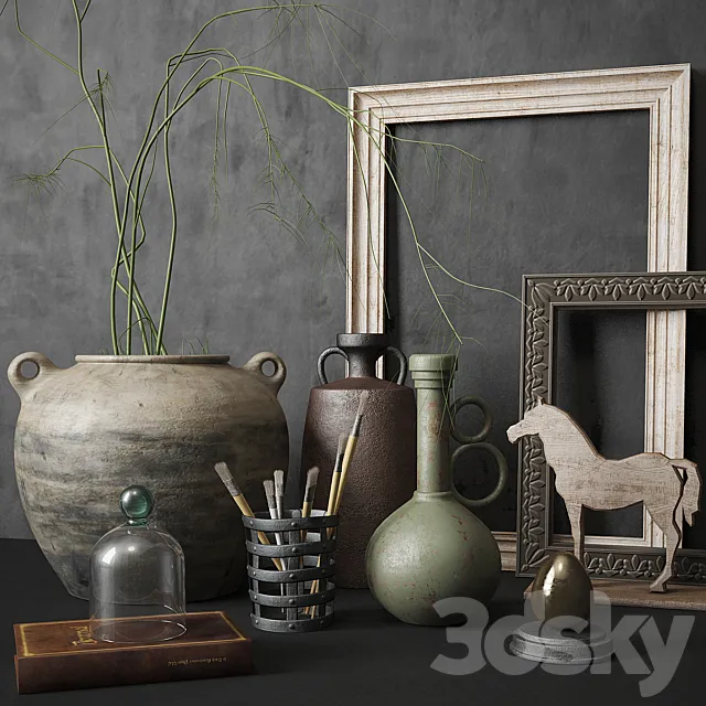 Decorative set with vases Free Download