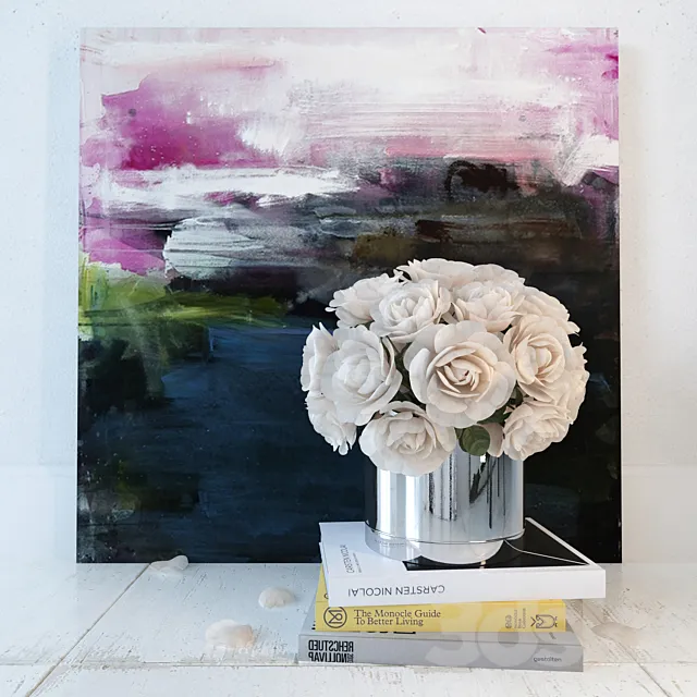 decorative set with white roses Free Download