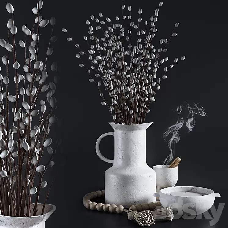Decorative set with Willow Branches