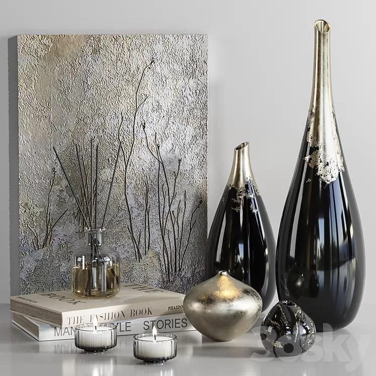 Decorative set09 3D Model Free