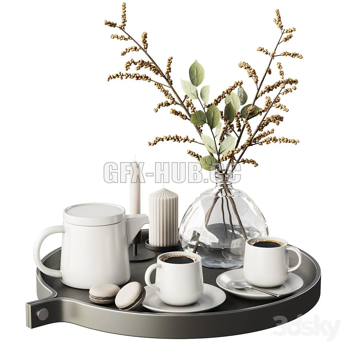 Decorative set75 with cookies 3D Model